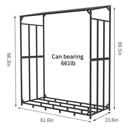 Heavy Duty, Extra Large Tall Outdoor Firewood Rack with Cover