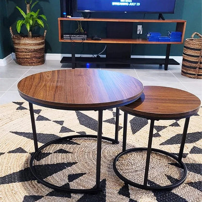 Circular Coffee Table, Set of 2