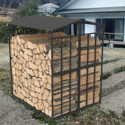 Heavy Duty, Extra Large Tall Outdoor Firewood Rack with Cover