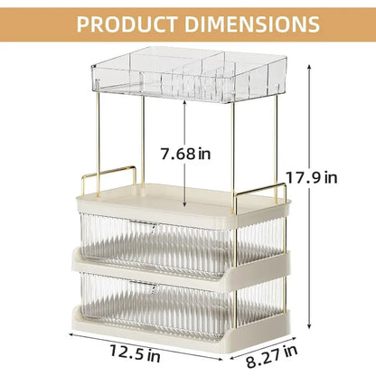 Makeup Organizer for Vanity with 2 Drawers