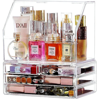 Makeup Organizers and Storage With Dustproof Lid