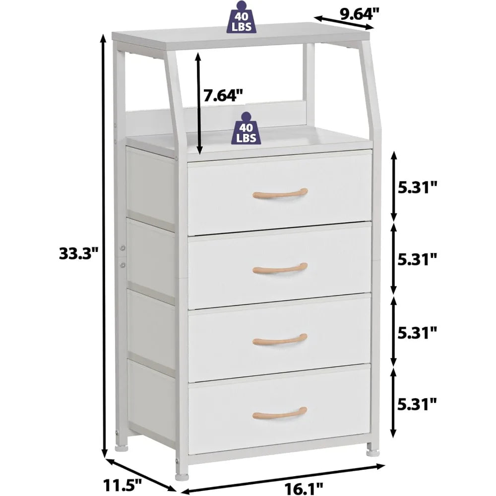 4 Drawers Vertical Storage Organizer for Bedroom, Hallway, Entryway, Nursery.