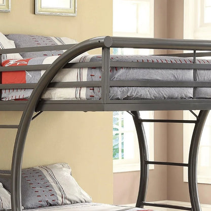 Full over Full Gunmetal Bunk Beds