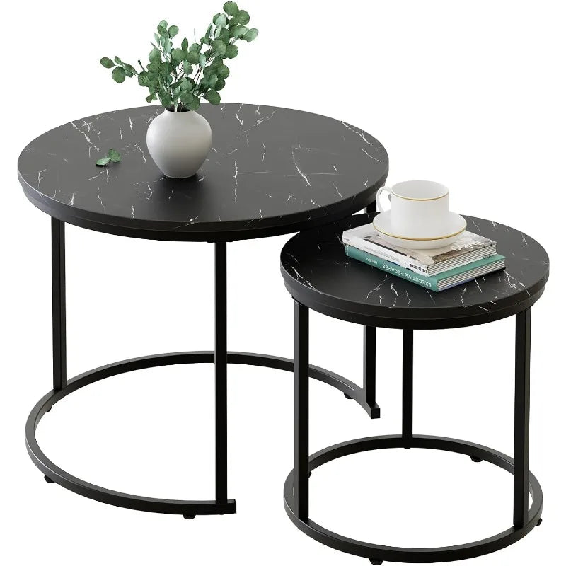 Circular Coffee Table, Set of 2