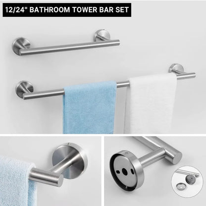 14 Piece Nickel Bathroom Hardware Set, Wall-Mounted