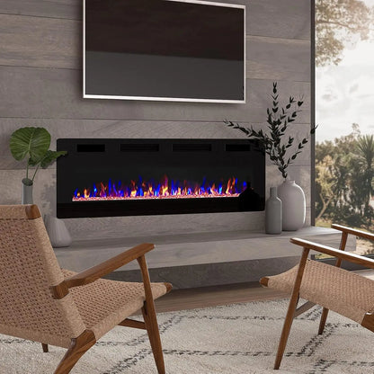 72-inch Ultra-Thin Silence Linear, Recessed Wall Mounted Fireplace