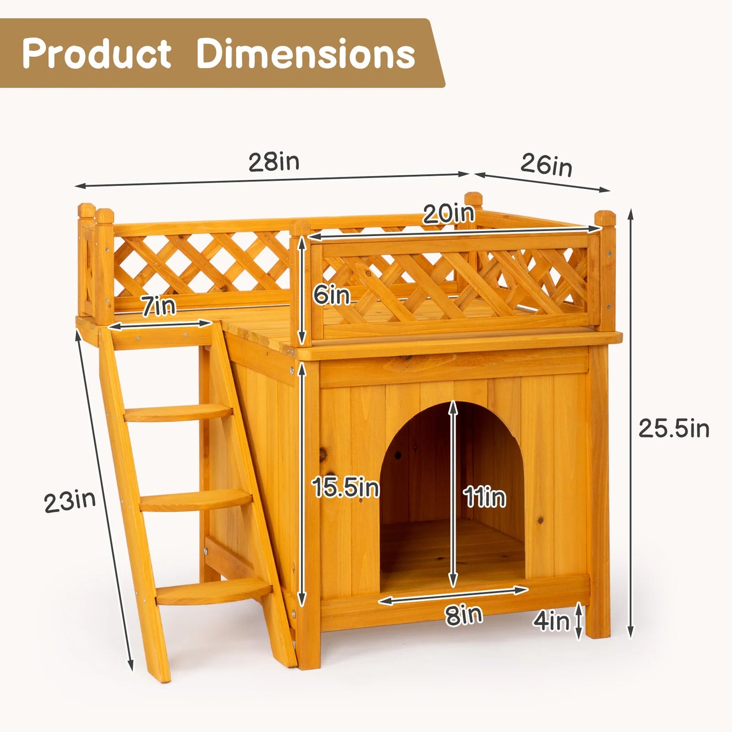 2-Story Wooden Feral Cat House, Pet House