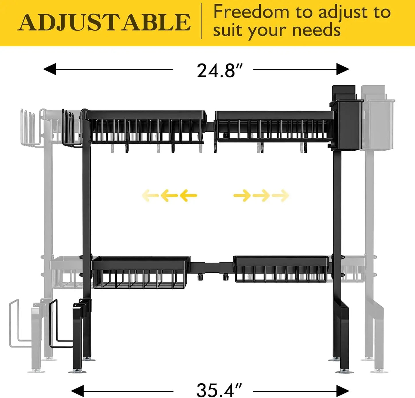 Over The Sink, Adjustable Dish Drying Rack