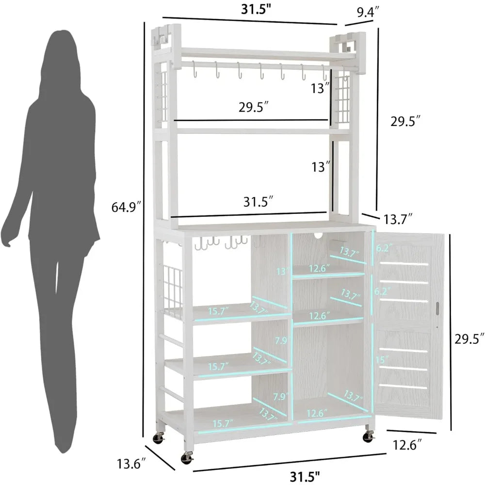 Kitchen Rack, Microwave Stand with Power Outlets