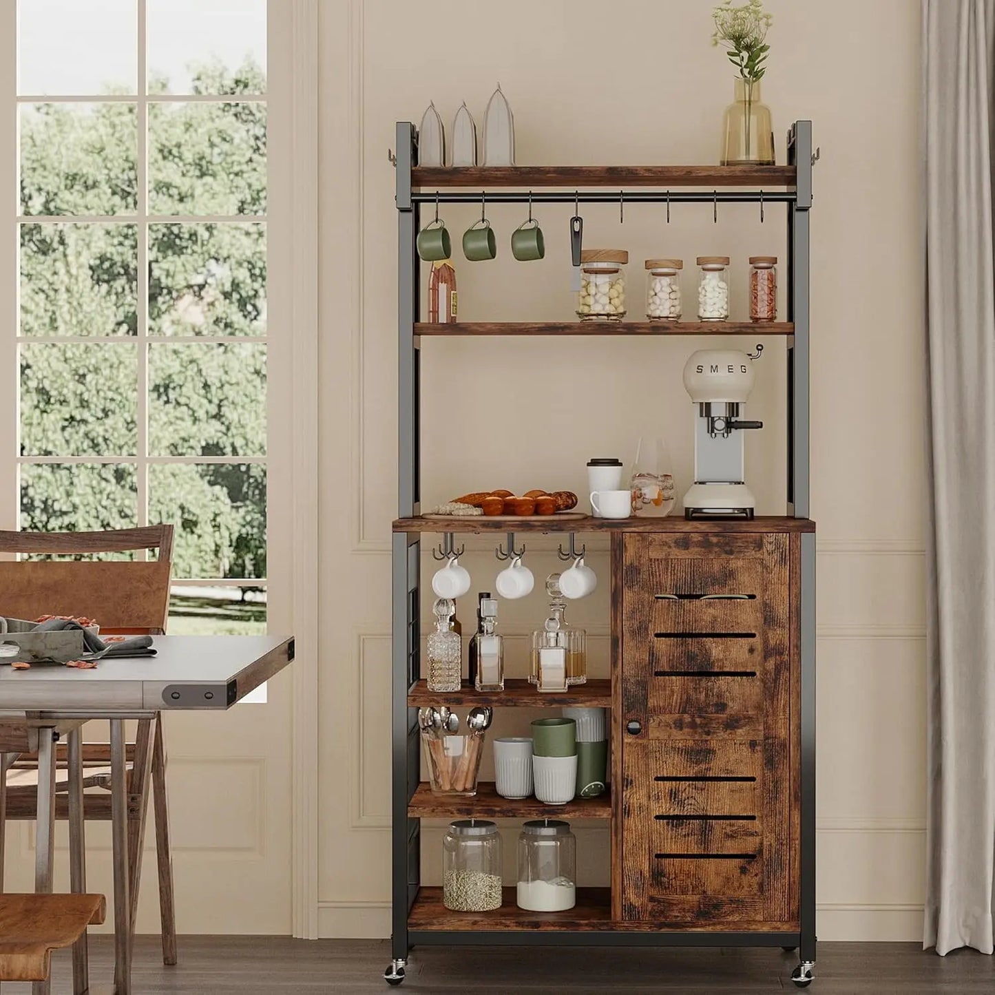 Kitchen Rack, Microwave Stand with Power Outlets