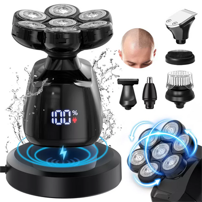 6-in-1 Multifunctional  7D Head Shavers, Electric Razor for Bald Men