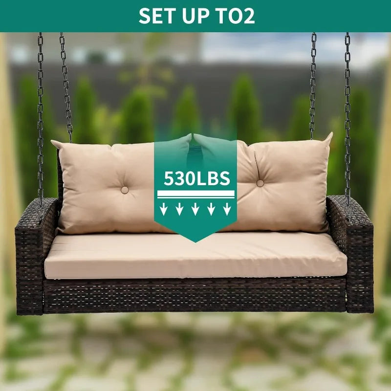 Wicker Outdoor Hanging Porch Swing Chair