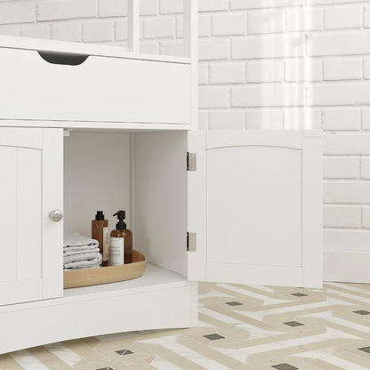 Bathroom Storage Drawer, 2 Open Shelves, and Door Cupboard