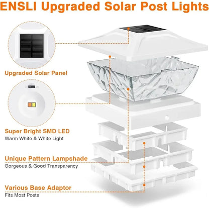 Ourdoor Solar Powered Deck Lights for 5x5 Posts