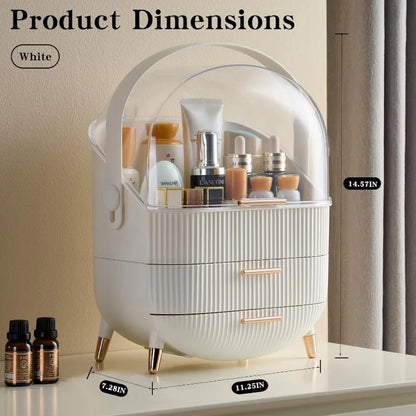 Makeup Cosmetics Skincare Organizers with Lid and Drawers