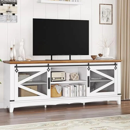 75 Inch Entertainment Center White TV Console