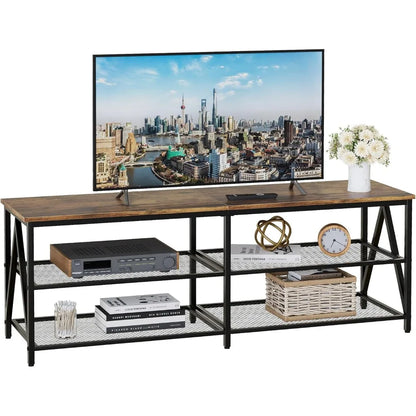 TV Stand for TVs up to 65 Inch with 3-Tier Storage Shelves