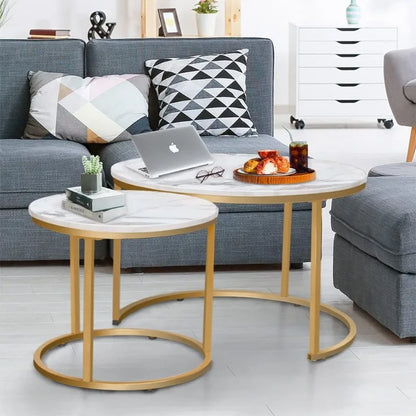 Circular Coffee Table, Set of 2