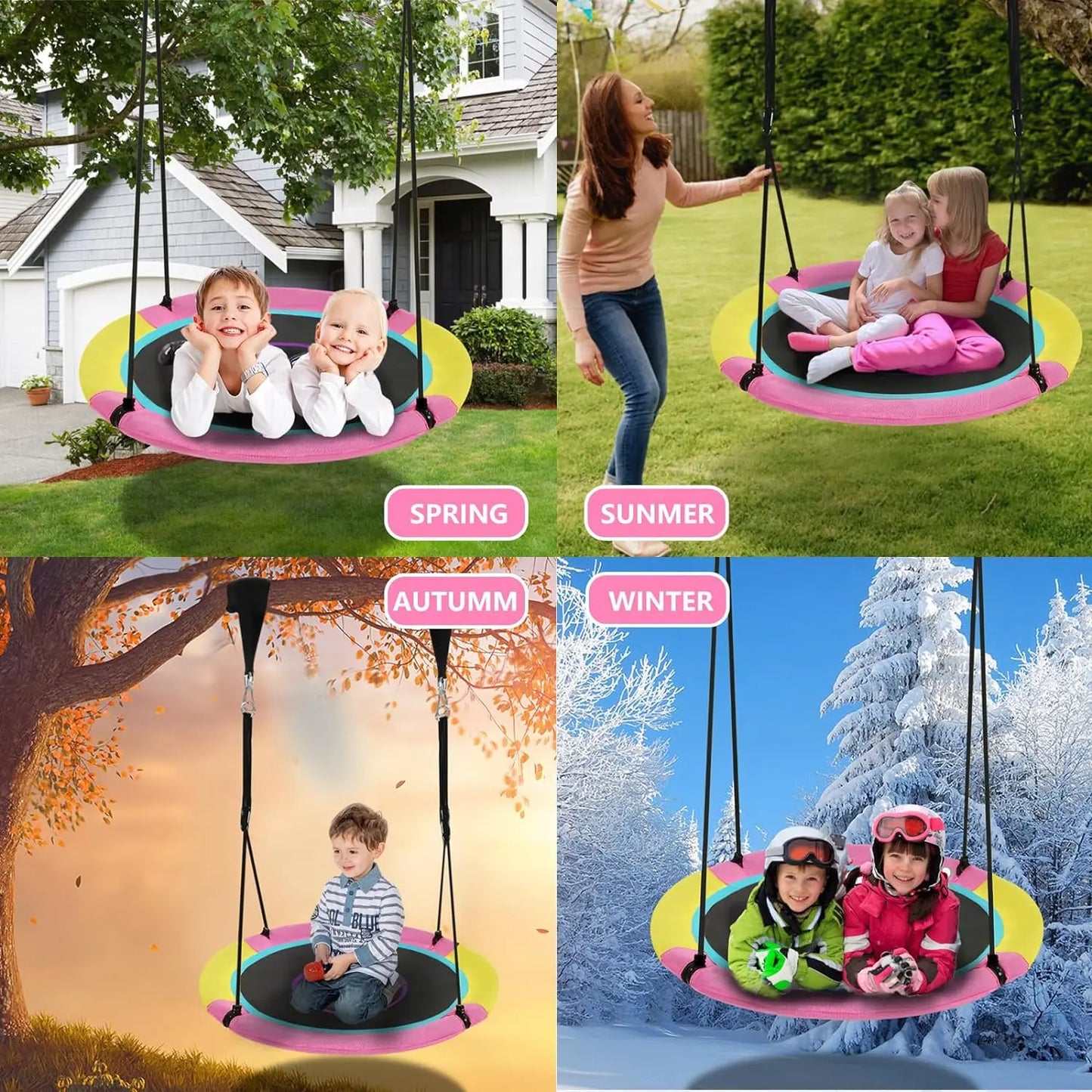 40in Tree Swing Saucer for Kids Outdoor