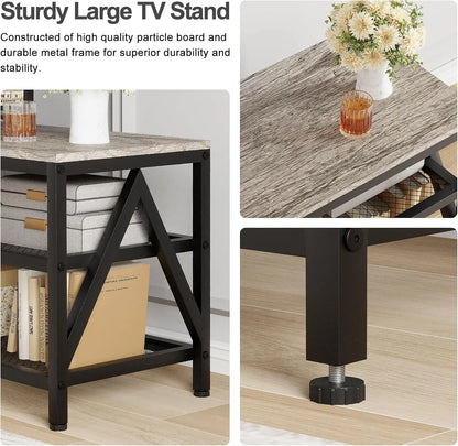 TV Stand for TVs up to 65 Inch with 3-Tier Storage Shelves