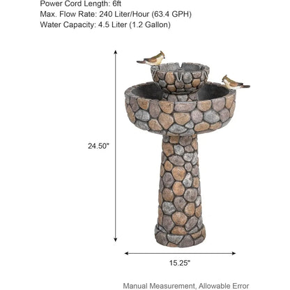 Freestanding Outdoor Water Fountain for Birds