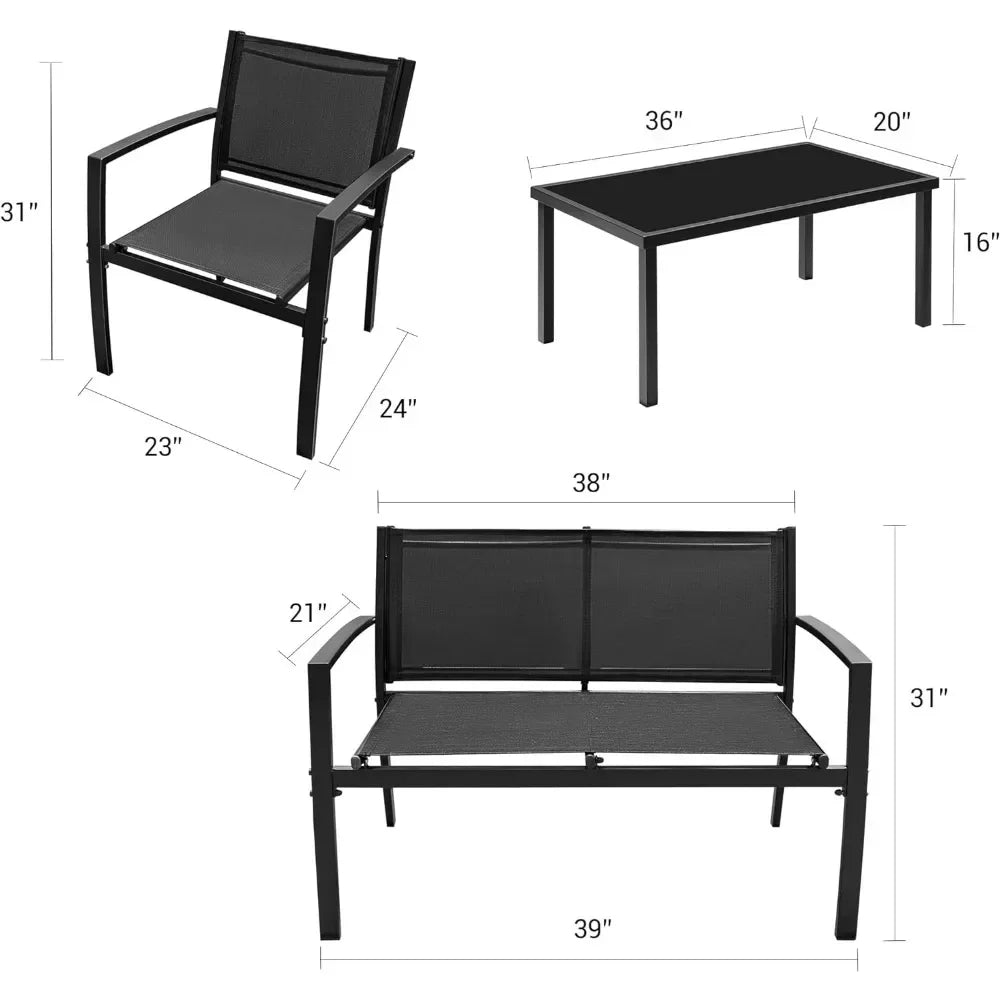 4 Pieces Outdoor Patio Furniture