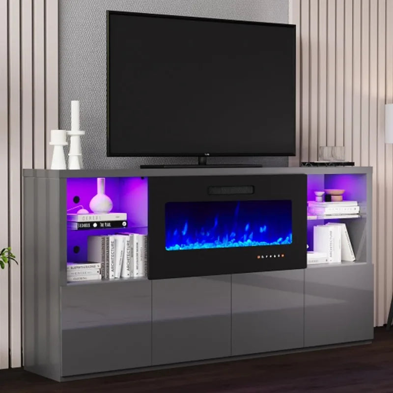 68" Fireplace TV Stand with 40" Electric Fireplace Entertainment Center