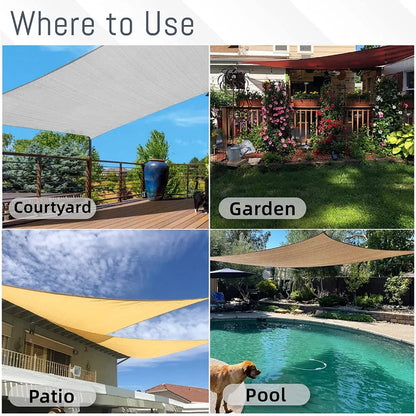 300CM Waterproof Sun Shade UV Block Canopy for Patio Backyard