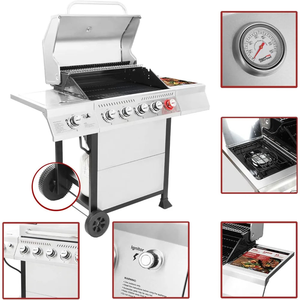 5-Burner Stainless Steel Barbecue Gas Grill